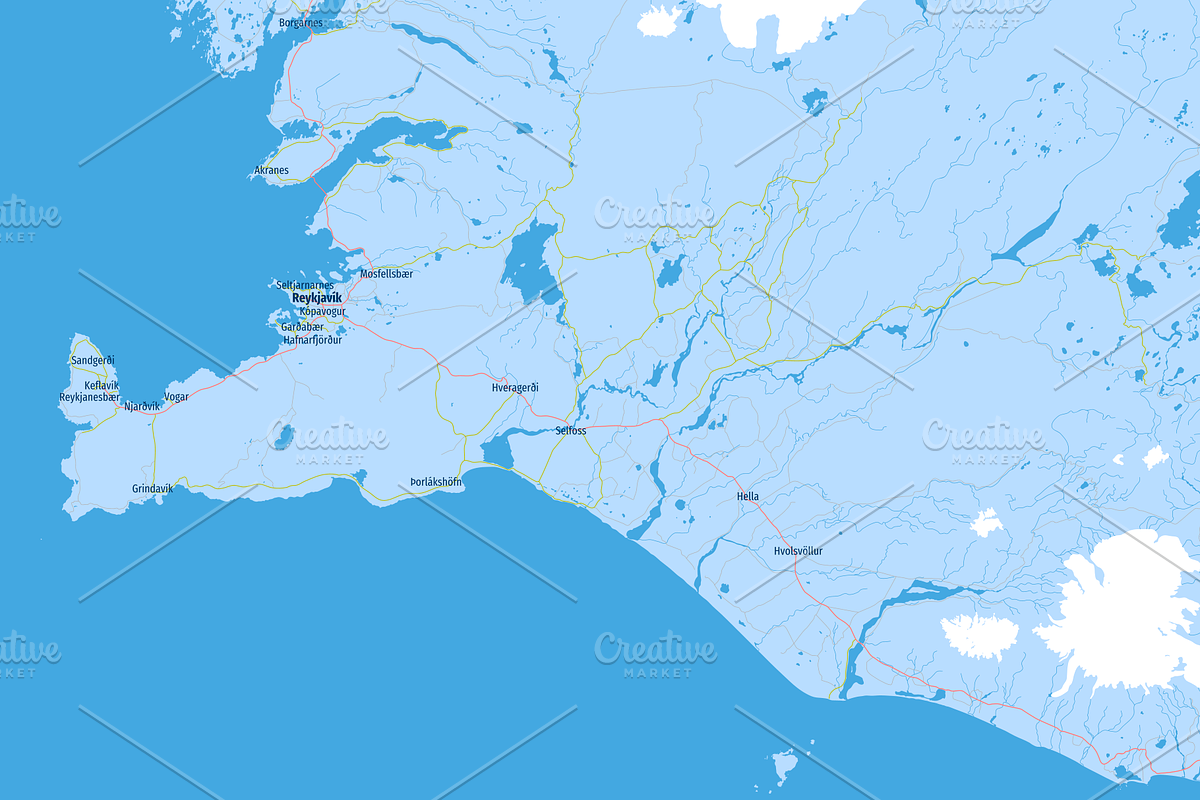High Detailed Iceland Map, an Illustration by ilynx (Photo 3 of 5)