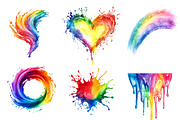 Watercolor Rainbow Paint Splash Clip, an Illustration by CreationArt (Thumbnail 5 of 5)