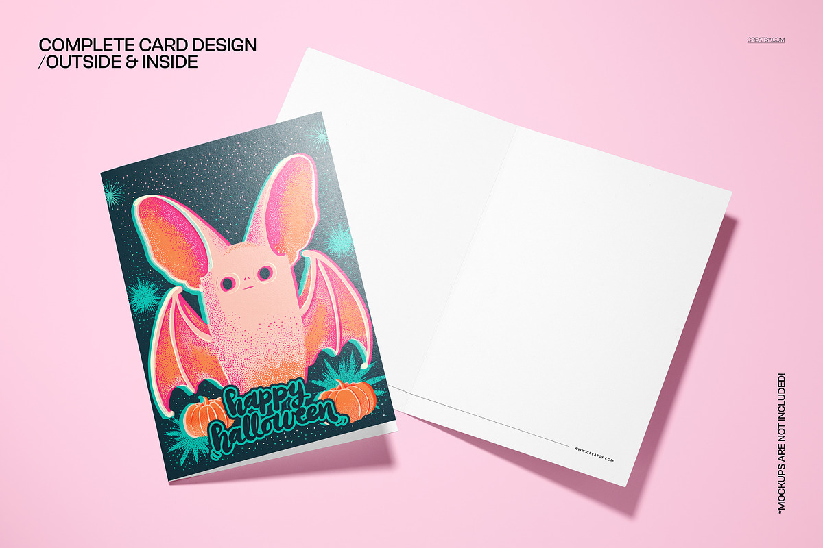 Vintage Halloween 5x7 Card Template, a Card Template by creatsy5 (Photo 3 of 5)