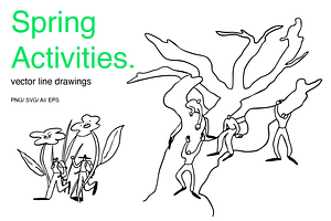 Spring Activities | Vector Drawings, a Person Illustration by teenyweenyday