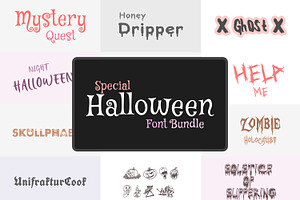 Spooky 14 Halloween Font Collection