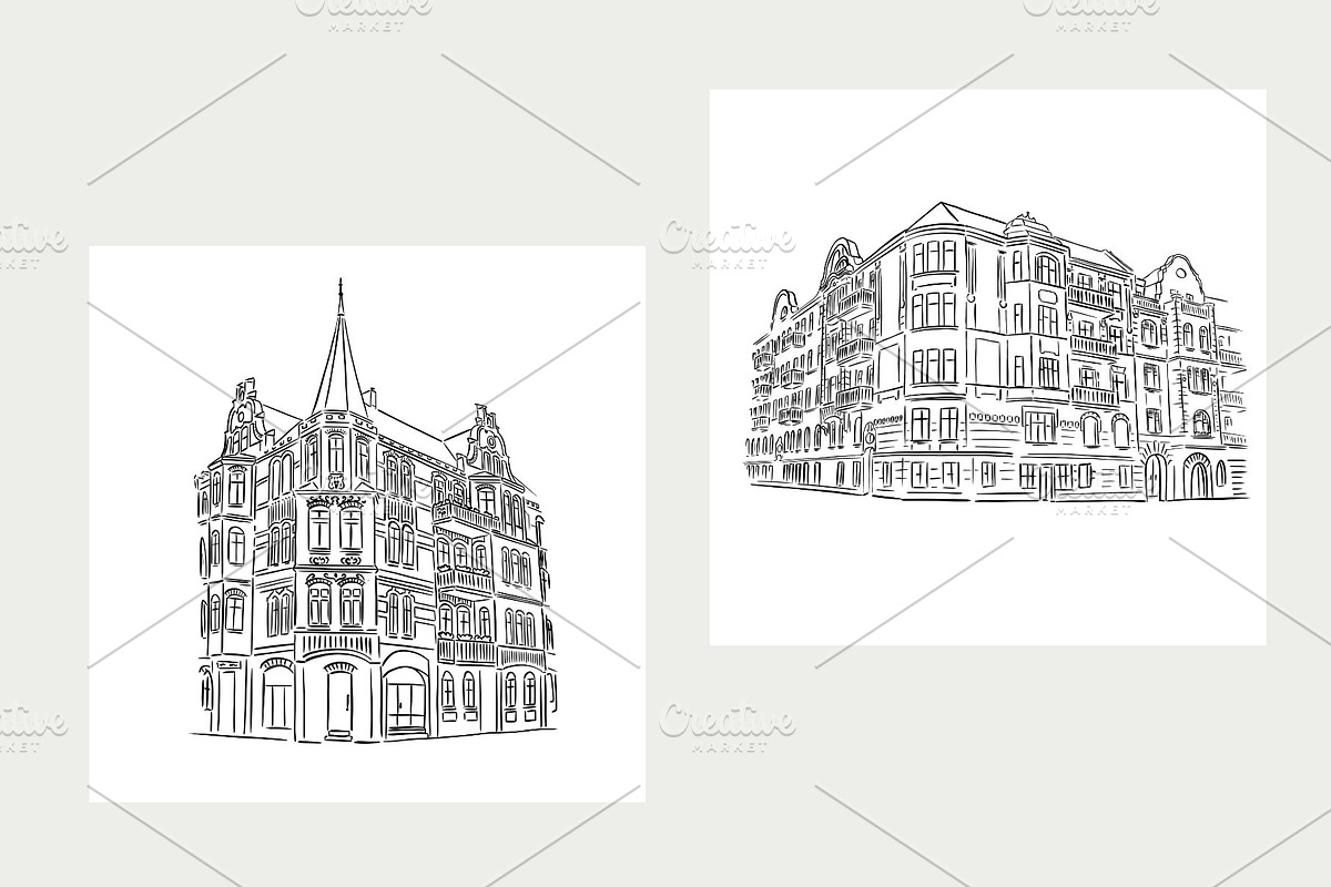 Architecture Procreate stamp brushes, a Brush Add-On by Veronika Gotovceva (Photo 3 of 9)