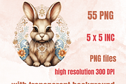 55 PNG Watercolor Boho Easter Bundle, a Seasonal Illustration by GiraffeCreative (Thumbnail 3 of 9)