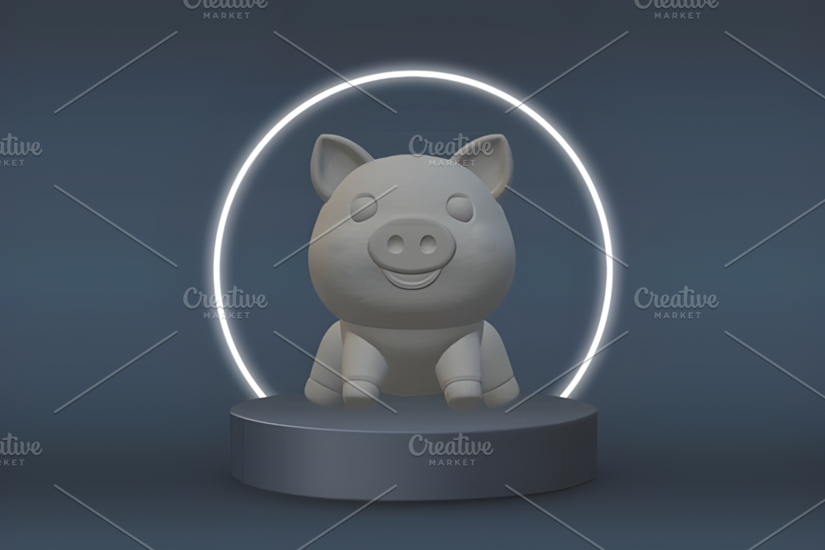 Cartoon Pig 3D Model, an Animal 3D Model by Ink Gallery (Photo 3 of 3)