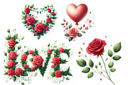 Valentine Rose Sublimation Clipart, an Illustration by Designworld (Thumbnail 3 of 5)