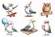 Cute Seagull Clipart, an Illustration by CreationArt (Thumbnail 5 of 9)