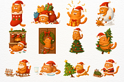 Christmas Santa Cat Clipart Kitten, an Animal Illustration by SugarCloudStudioArt (Thumbnail 3 of 7)
