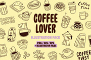 Coffee Lover Illustration Pack, a Food Illustration by Carole Chevalier (Thumbnail 1 of 10)