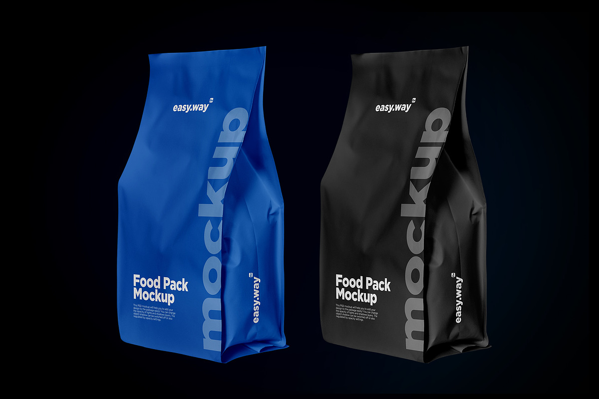 Matte Paper Food Bag PSD Mockups Set, a Packaging Mockup by easy.way (Photo 6 of 7)
