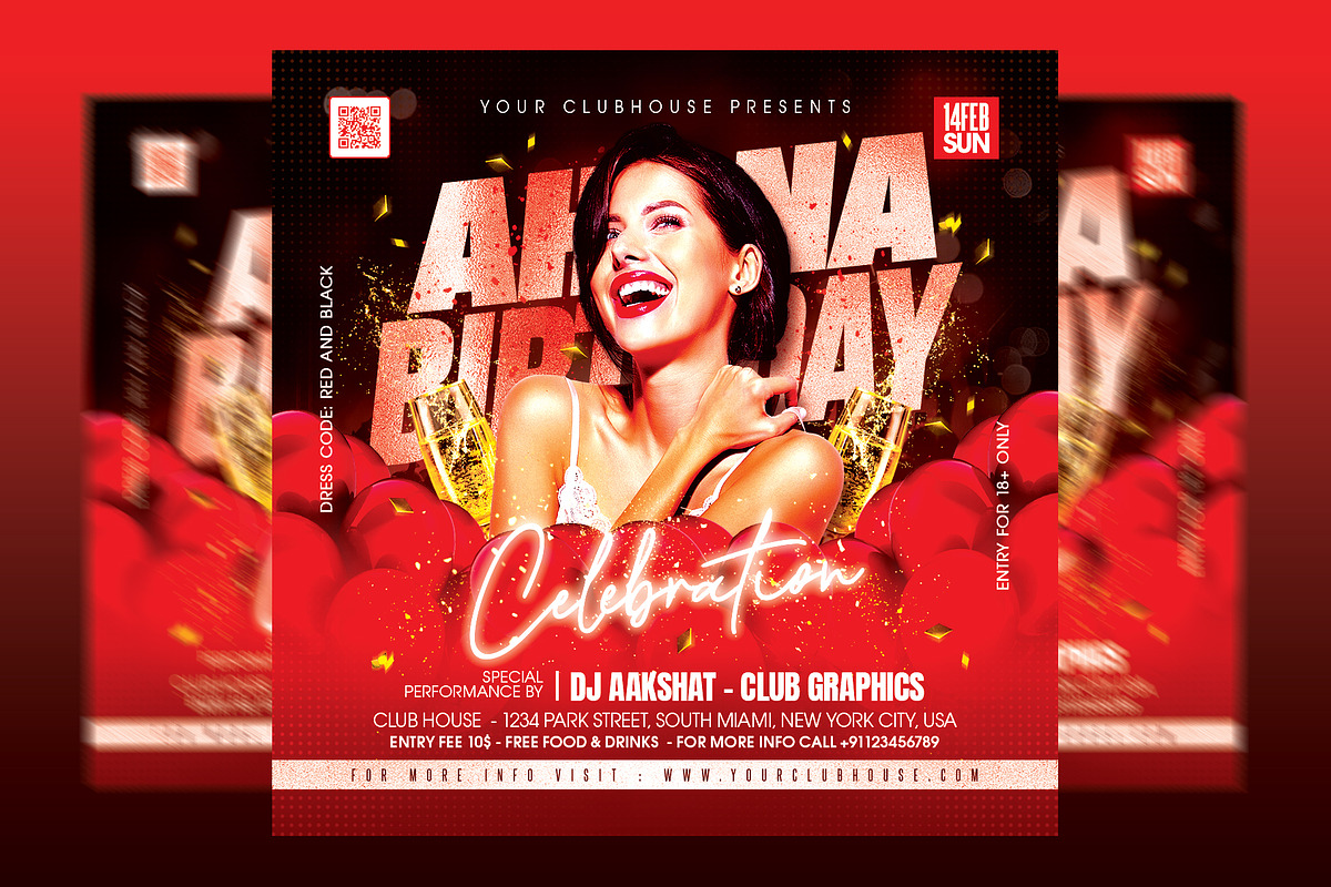 Birthday Flyer Template, a Templates & Theme by MithilaCreation (Photo 1 of 6)