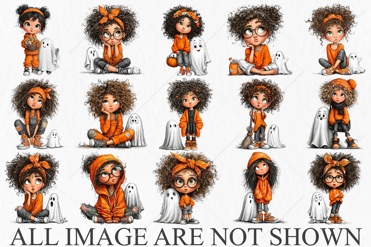 Whimsical Halloween Girl Ghost PNG, a Seasonal Illustration by Canvas Craft (Photo 4 of 10)