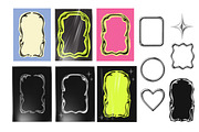 Halftone Chrome Frames & Elements, a Decorative Illustration by Bielousova Art (Thumbnail 4 of 5)