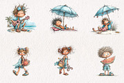 Whimsical Summer Kids Clipart, an Illustration by CreationArt (Thumbnail 3 of 7)