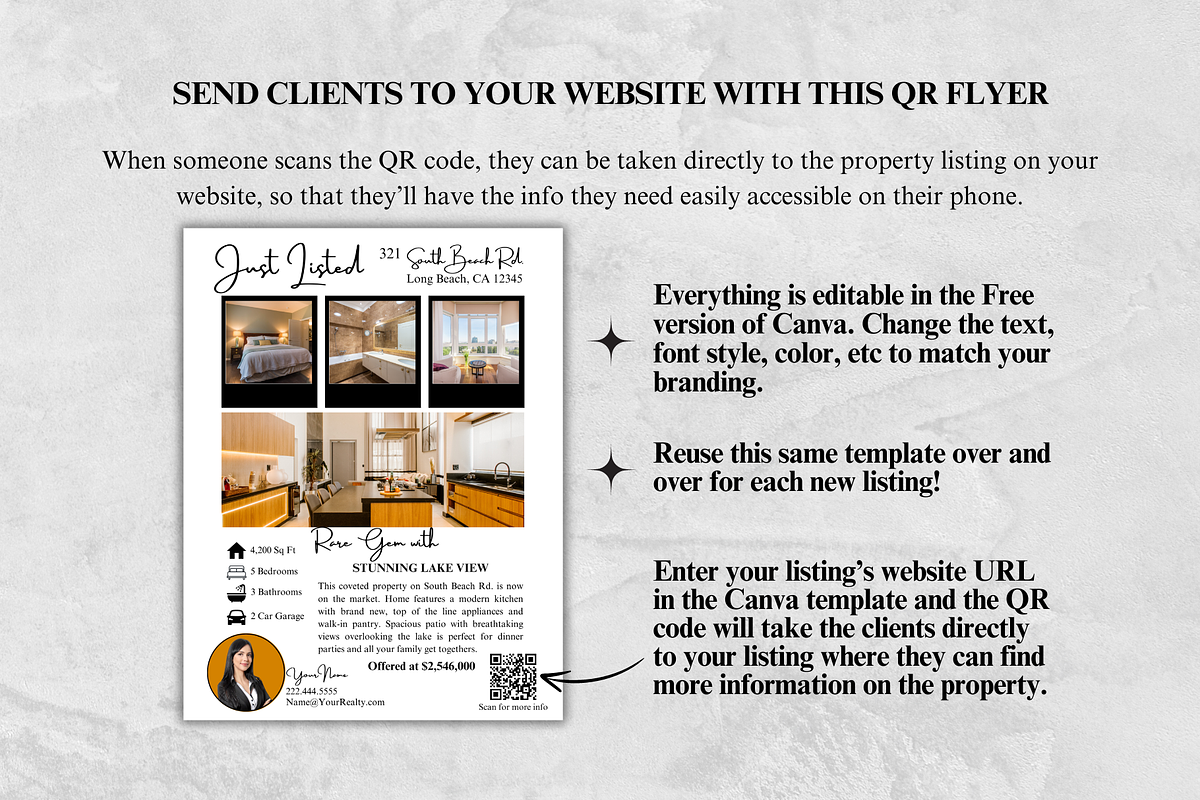 Real Estate Just Listed Flyer, a Flyer Template by GraphiqueGlow (Photo 2 of 6)