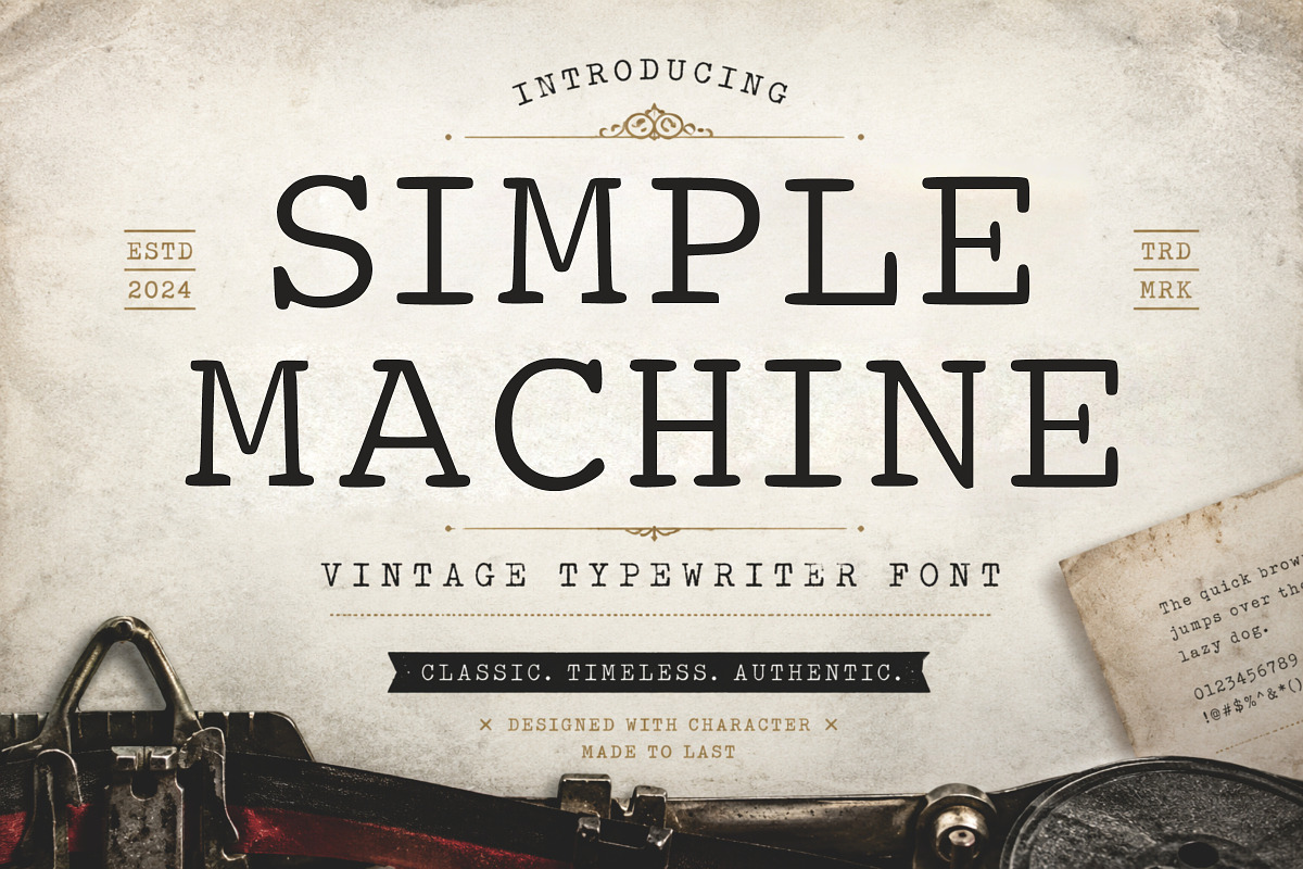 Simple Machine - Vintage Font, a Slab Serif Font by Limited.studio (Photo 1 of 5)
