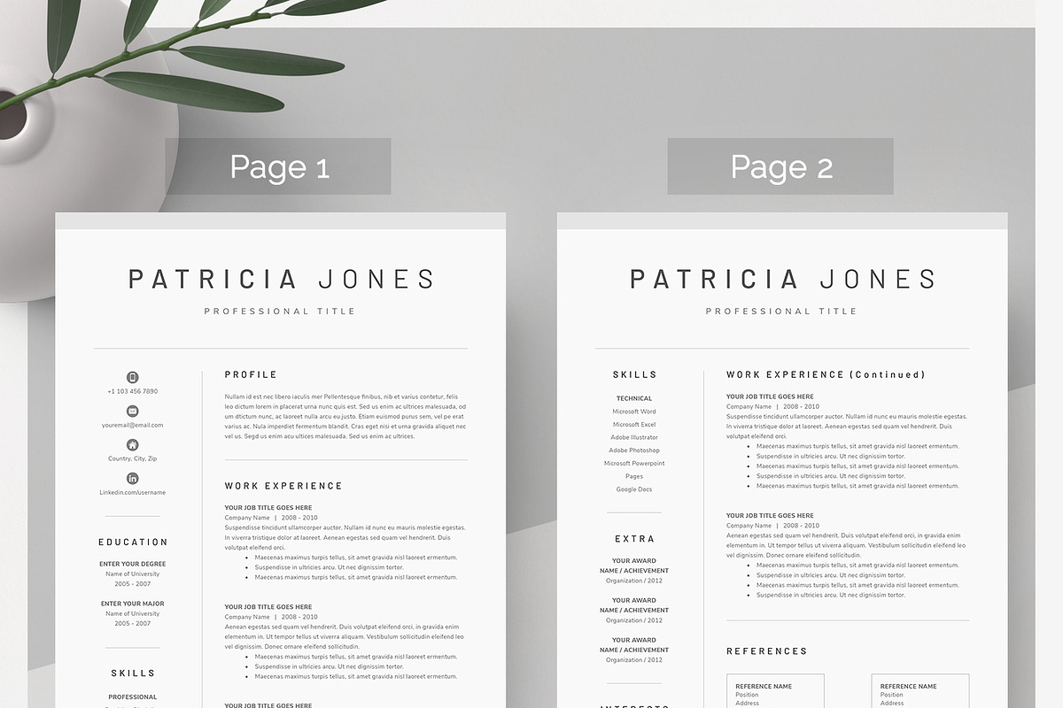 Word Resume & Cover Letter Template, a Resume Template by DemeDesign (Photo 2 of 6)
