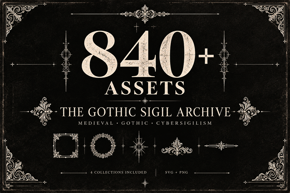 840+ Ornaments&Cybersigilism Bundle, an Object Graphic by Benone Studio (Photo 1 of 11)