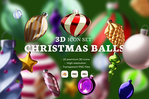 Christmas Balls 3D Illustration Pack