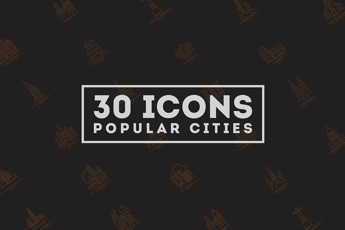 Icons Popular Cities, an Outline Icon by Best Pixels™ (Photo 1 of 2)