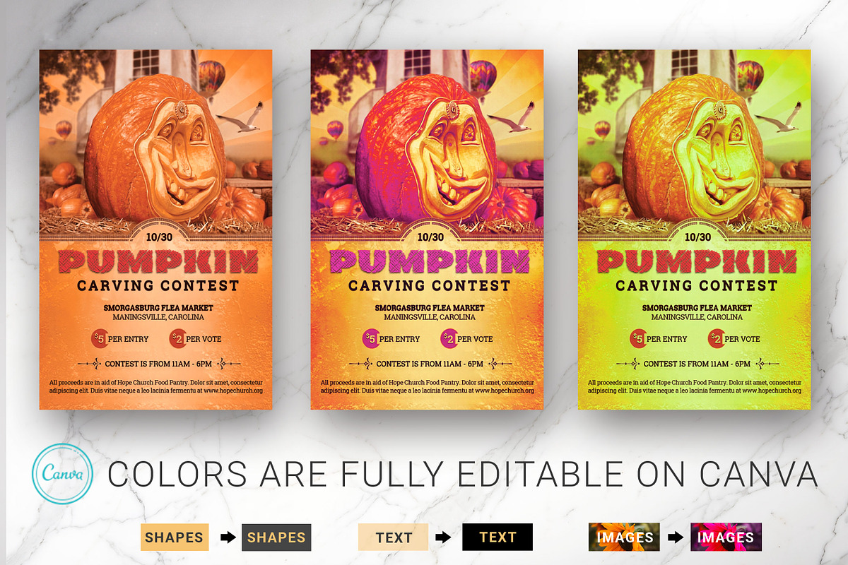 Pumpkin Carving Contest Canva Flyer, a Flyer Template by Godserv Designs (Photo 14 of 15)