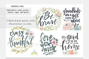 Hand drawn cute quotes bundle.