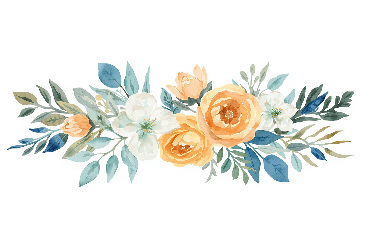 Rustic Orange Floral Set, an Illustration by Designer_Momina (Photo 8 of 16)