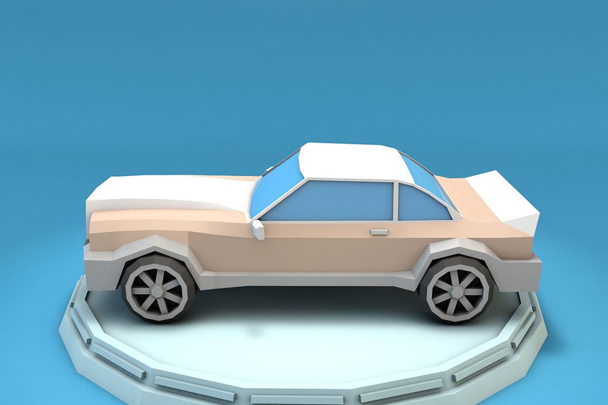 Cartoon Luxury Car Low Poly 3D Model, a Cars & Vehicle 3D Model by Low Poly Lab (Photo 3 of 7)