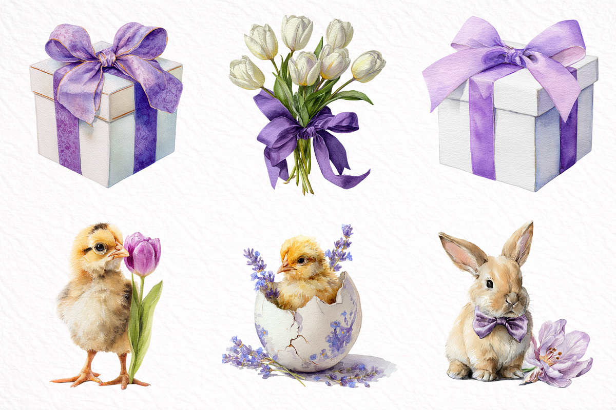 Watercolor Easter Clipart, an Illustration by DreamArtGraphic (Photo 3 of 6)
