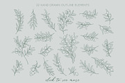 Line Art Olive Branches Clipart, an Object Graphic by ElenKoss (Thumbnail 2 of 10)
