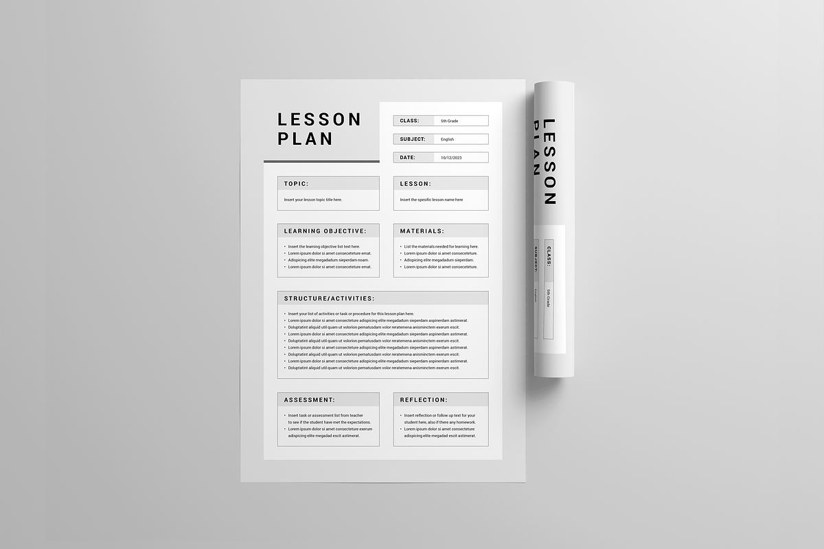 Lesson Plan | MS Word & Indesign, a Stationery Template by Leaflove