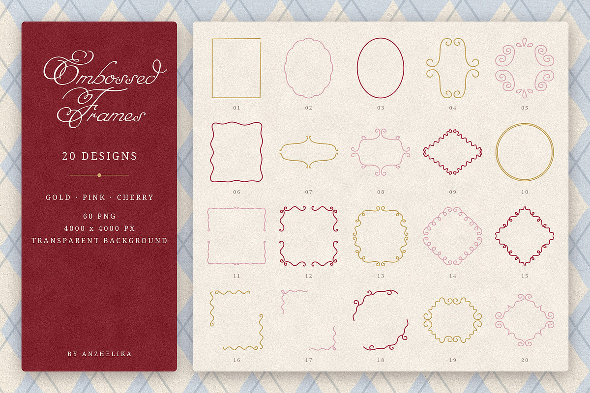 Embossed Frames and Gold Foil Tags, an Object Graphic by Anzhelika (Photo 9 of 10)
