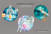 Astronomy watercolor collection, an Illustration by CrystalinaShop (Thumbnail 8 of 10)