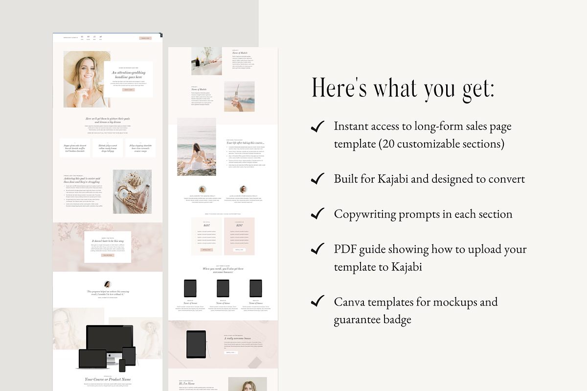 Kajabi Sales Page Template, a Landing Page Template by Pixel & Flow (Photo 3 of 8)