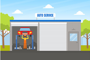 Auto Repair Service, Auto Mechanic, an Illustration by TopVectors