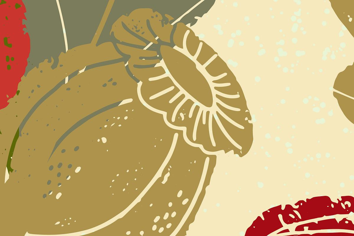 Poppy Botanical Lino, a Pattern Graphic by NayaChu (Photo 8 of 9)
