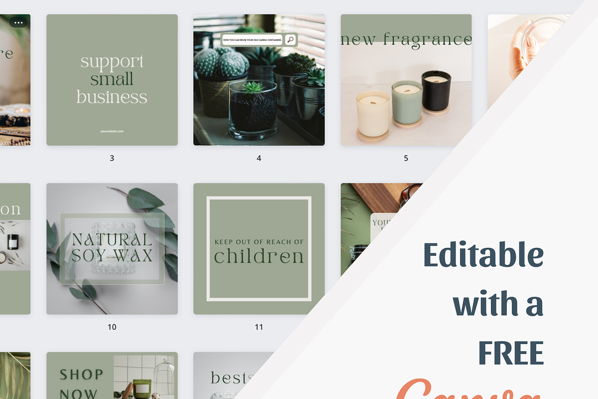 Social Media Templates for Candles, a Social Media Template by SmallMakersContent (Photo 3 of 6)