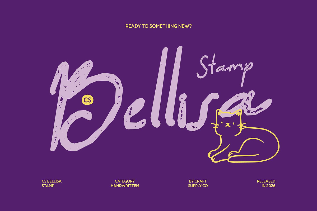 CS Bellisa Stamp, a Handwritten Font by Craft Supply Co. (Photo 1 of 8)