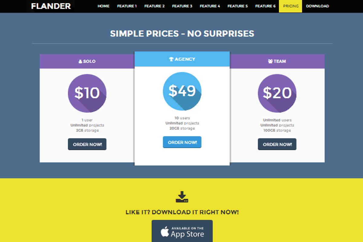 FLANDER flat responsive landing page, a Landing Page Template by Bootstraptor (Photo 4 of 5)