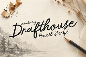 Drafthouse - Handdrawn Pencil Script, a Script Font by HipFonts