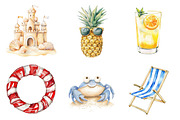 Summer Beach Day Clipart, an Illustration by designhome (Thumbnail 4 of 5)