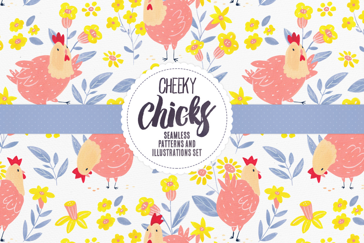 Cheeky Chicks + 16 Seamless Patterns, a Pattern Graphic by Petite Salade (Photo 1 of 5)