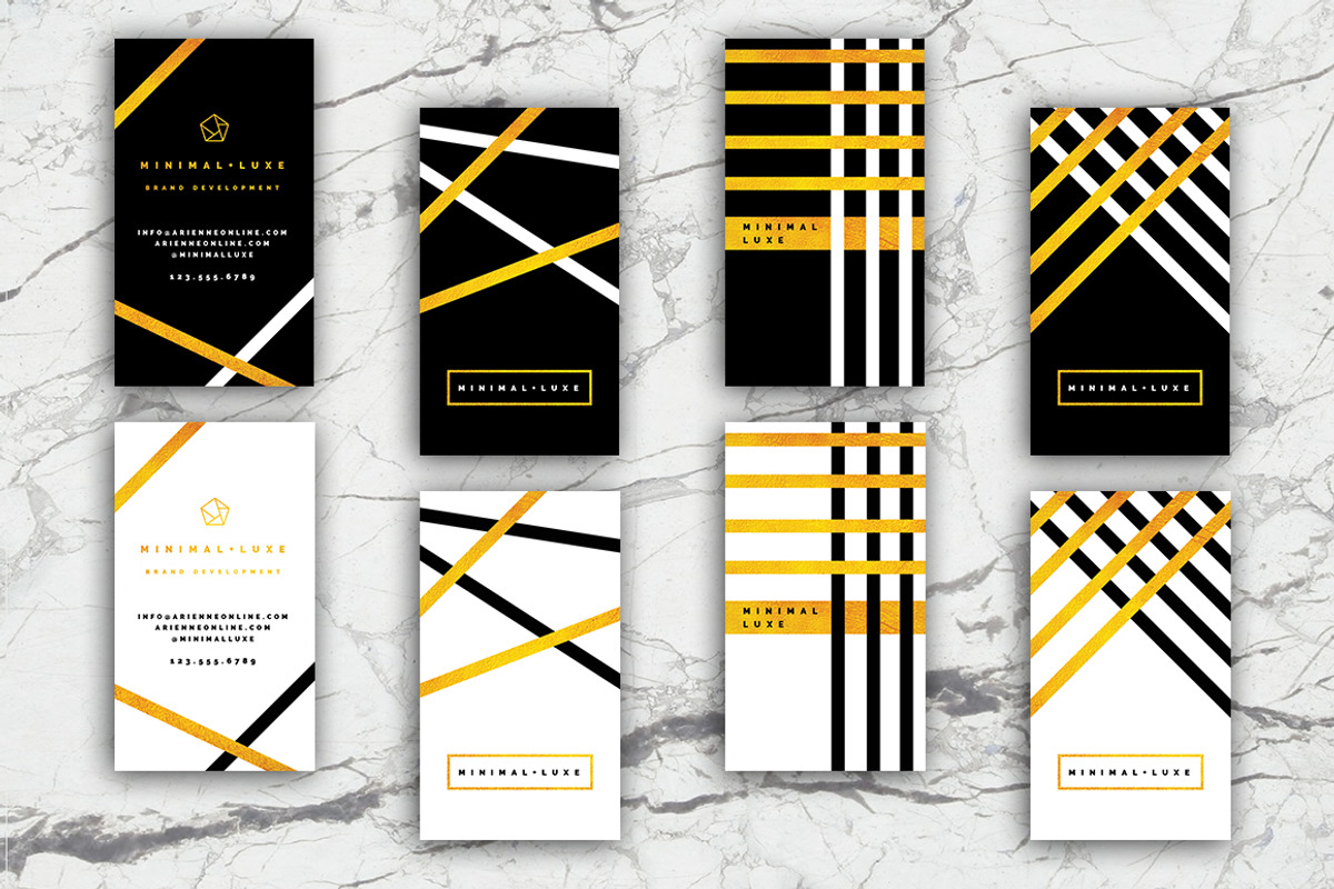 4 Golden Luxury Business Cards, a Business Card Template by Everyday Monster Creative (Photo 1 of 4)