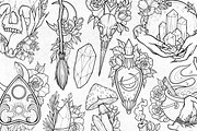 50 Witchy Tattoo Procreate Stamps, a Brush Add-On by SecondOfJuly (Thumbnail 4 of 6)