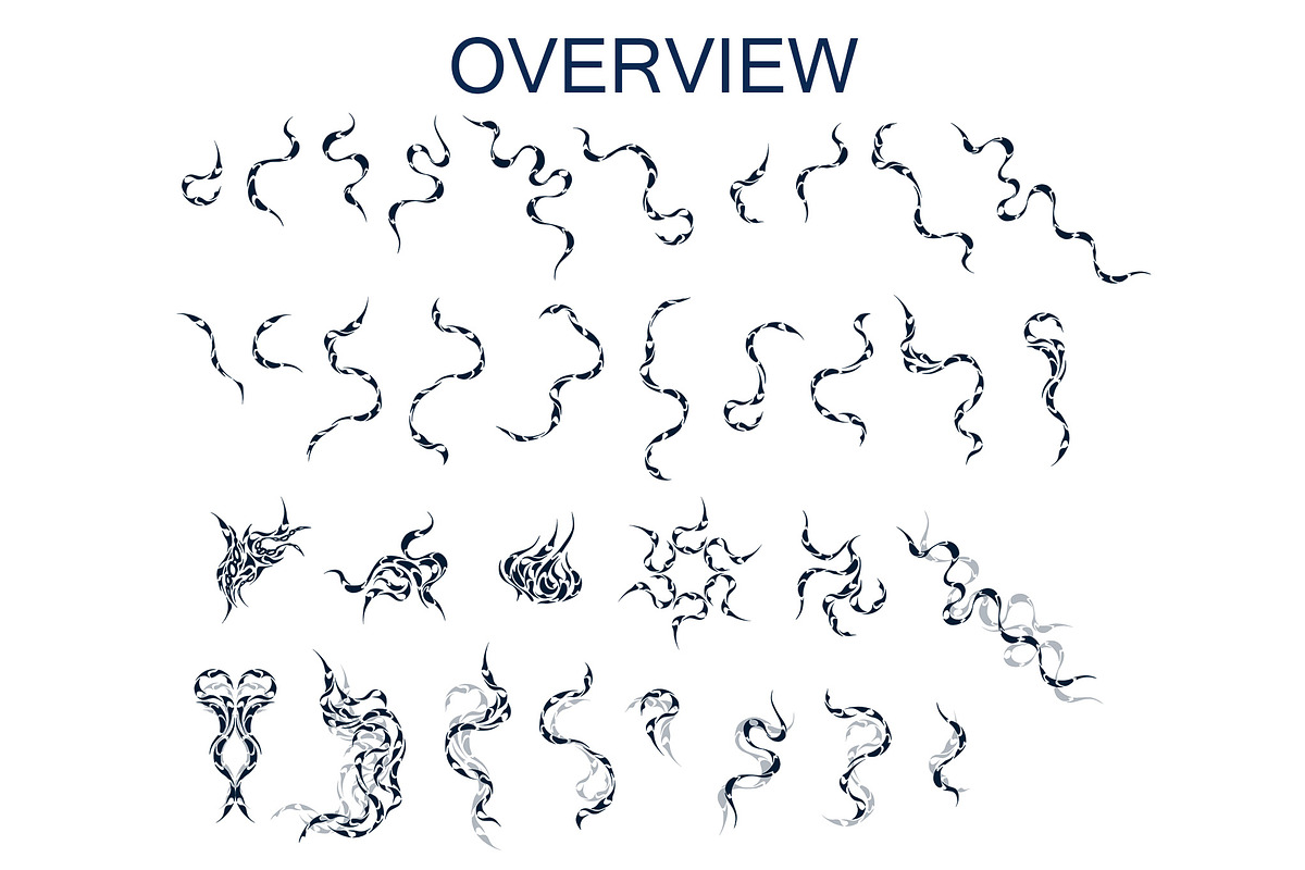 34 Tattoo Lines (SVG and more), a Brush Add-On by xresch (Photo 2 of 9)