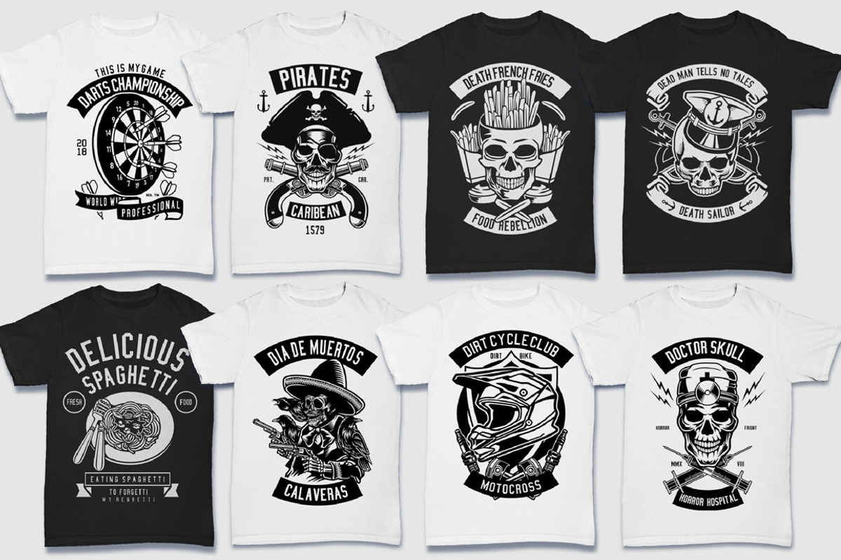 200 Vector Tshirt Designs ( B/W ), an Education Illustration by roach_graphic (Photo 9 of 27)