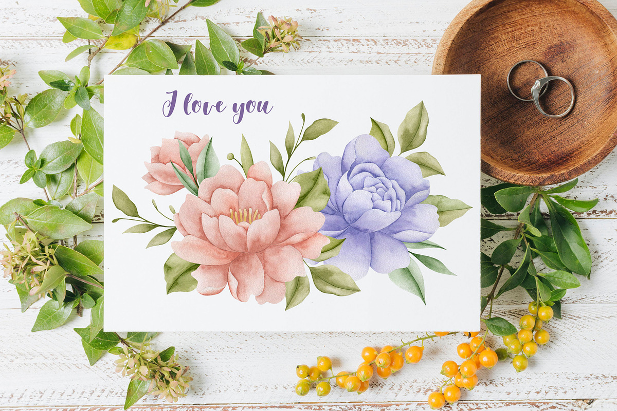 Watercolor Flowers & Cats collection, an Animal Illustration by Kira Konoshenko (Photo 11 of 20)