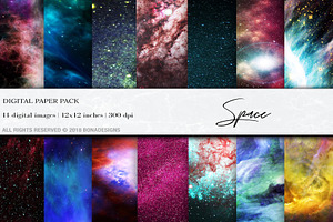 Space Background Digital Paper