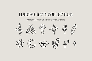 Witchy Icon Collection Pack, an Outline Icon by Pink Tiger Creative