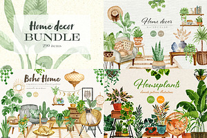 Home Decor Bundle. Watercolor set