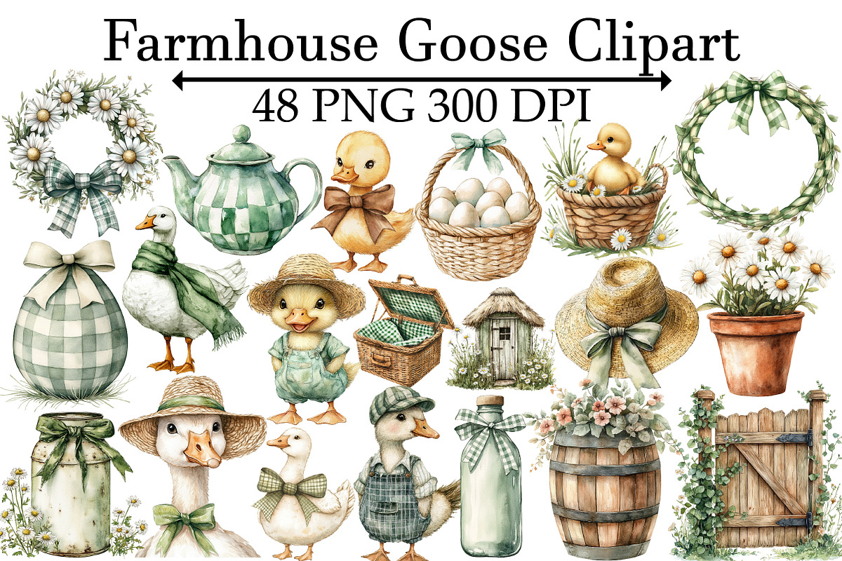 Farmhouse Goose Clipart, an Illustration by Design Market (Photo 1 of 5)